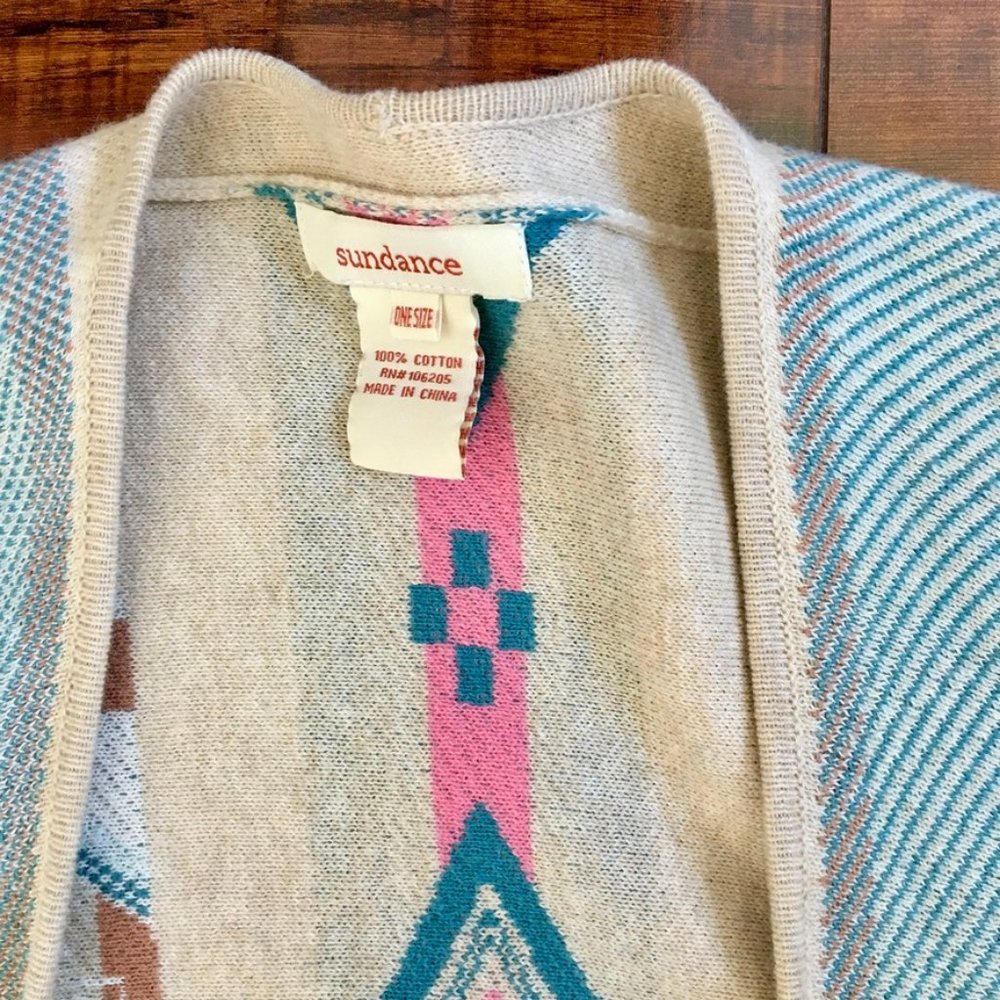 Cordillera Woven Patterned Cotton Ruana Open Poncho Cardigan - Picture 4 of 10